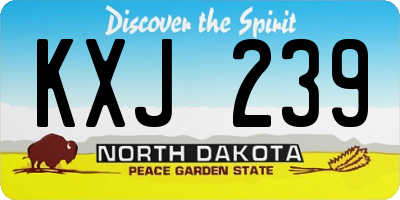 ND license plate KXJ239