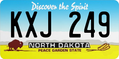 ND license plate KXJ249
