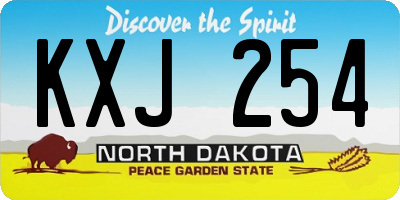 ND license plate KXJ254