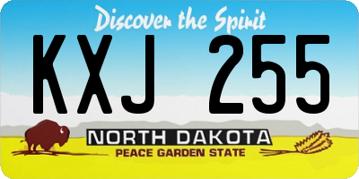 ND license plate KXJ255