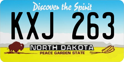 ND license plate KXJ263
