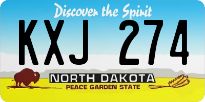 ND license plate KXJ274