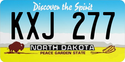 ND license plate KXJ277