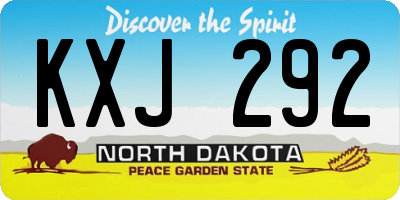 ND license plate KXJ292
