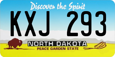 ND license plate KXJ293
