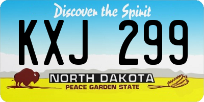 ND license plate KXJ299