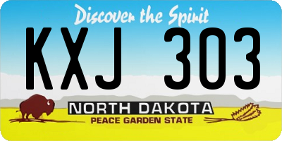 ND license plate KXJ303
