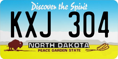 ND license plate KXJ304