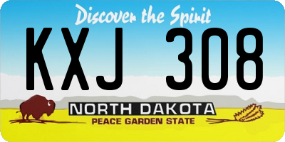 ND license plate KXJ308