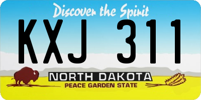 ND license plate KXJ311