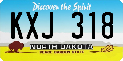 ND license plate KXJ318