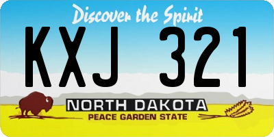 ND license plate KXJ321