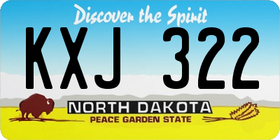 ND license plate KXJ322