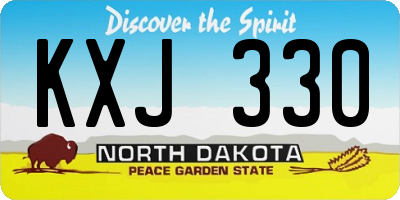 ND license plate KXJ330