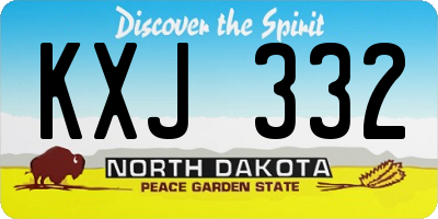 ND license plate KXJ332