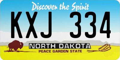 ND license plate KXJ334