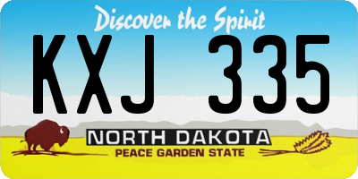 ND license plate KXJ335