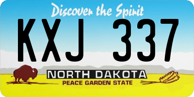 ND license plate KXJ337