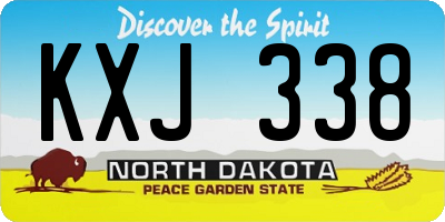 ND license plate KXJ338