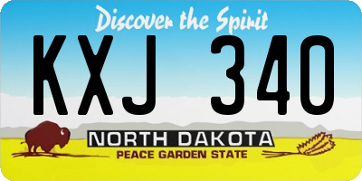 ND license plate KXJ340