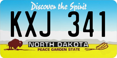 ND license plate KXJ341