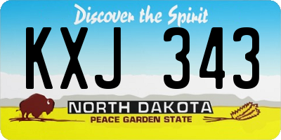 ND license plate KXJ343