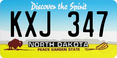 ND license plate KXJ347