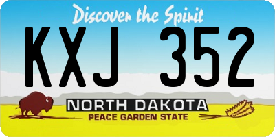 ND license plate KXJ352