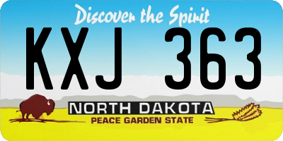 ND license plate KXJ363
