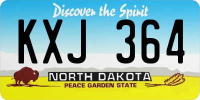 ND license plate KXJ364