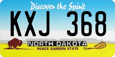 ND license plate KXJ368