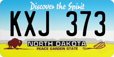 ND license plate KXJ373