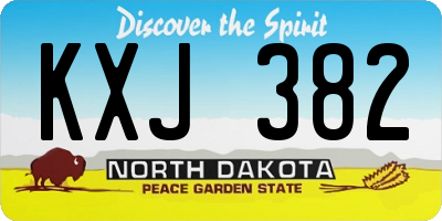 ND license plate KXJ382