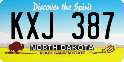 ND license plate KXJ387