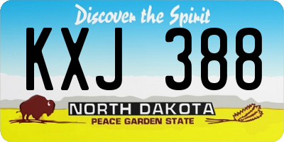 ND license plate KXJ388