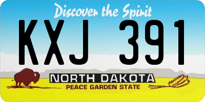 ND license plate KXJ391
