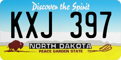ND license plate KXJ397