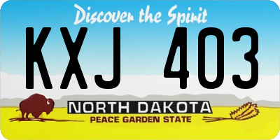 ND license plate KXJ403