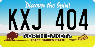 ND license plate KXJ404