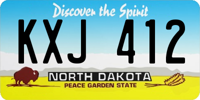ND license plate KXJ412