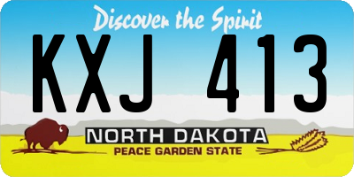 ND license plate KXJ413