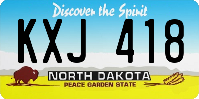 ND license plate KXJ418