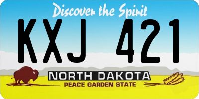 ND license plate KXJ421