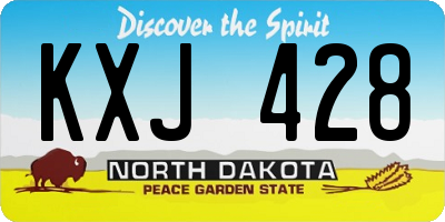 ND license plate KXJ428