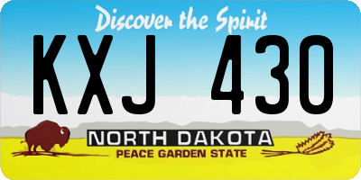 ND license plate KXJ430