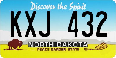 ND license plate KXJ432