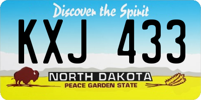 ND license plate KXJ433