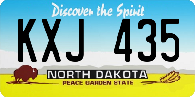 ND license plate KXJ435