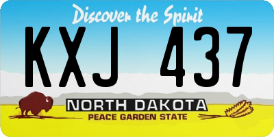 ND license plate KXJ437