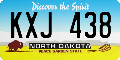 ND license plate KXJ438